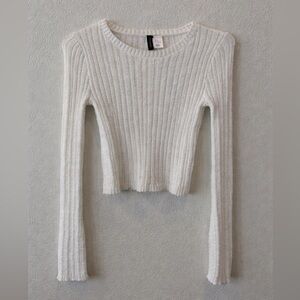 H&M Soft White Textured Sweater